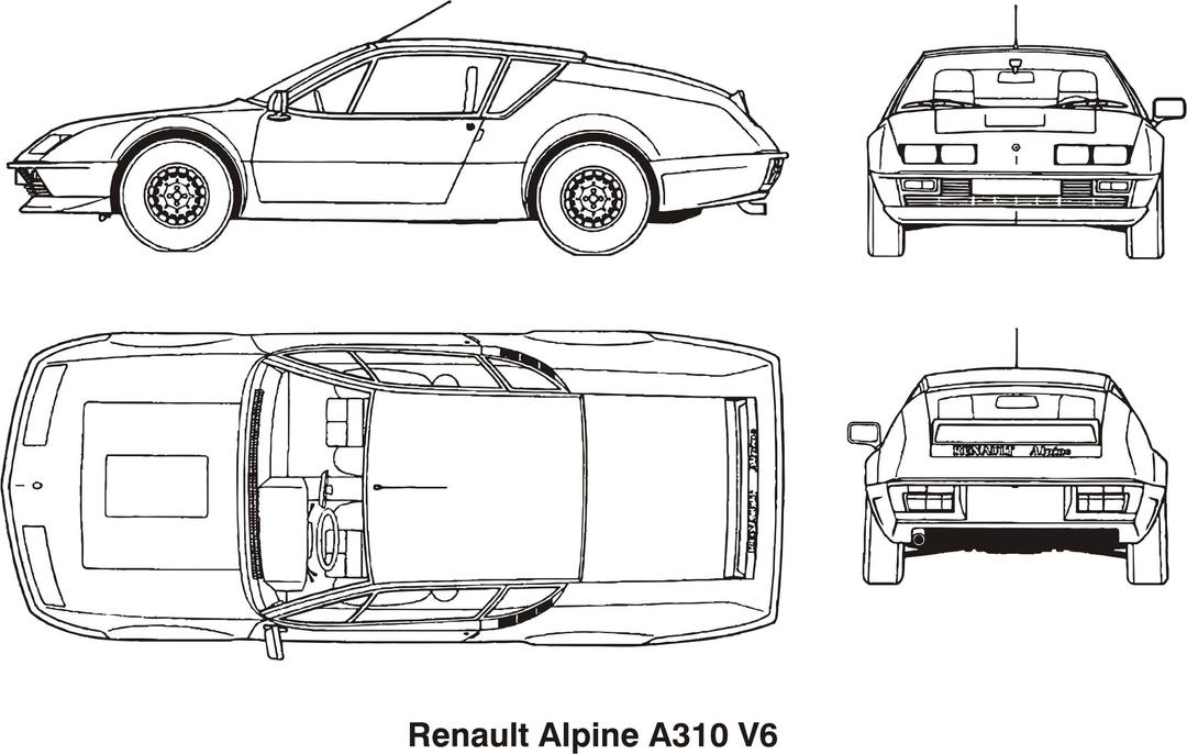 Renault Alpine A310 V6, year 1977 png transparent