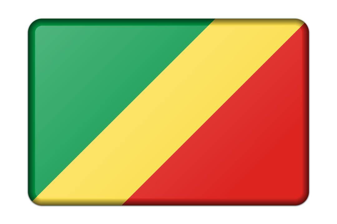 Republic of the Congo flag (bevelled) png transparent