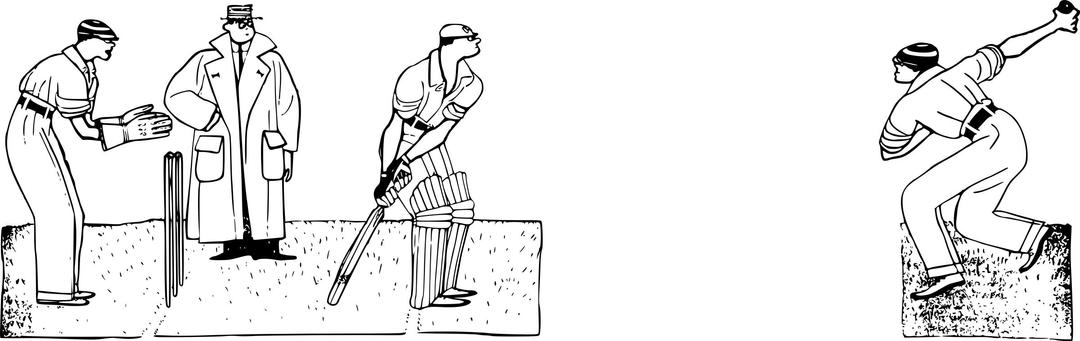 Retro Cricketers png transparent