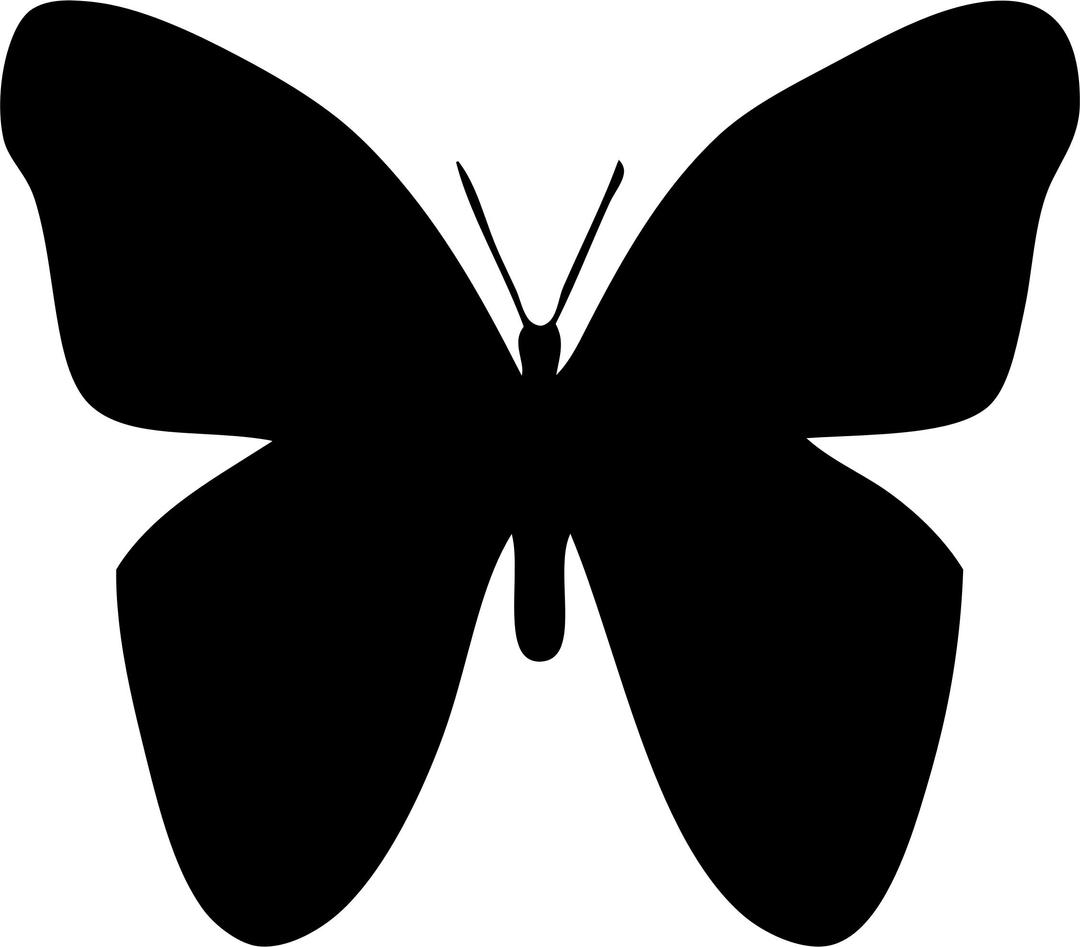 Retro Floral Butterfly Silhouette png transparent
