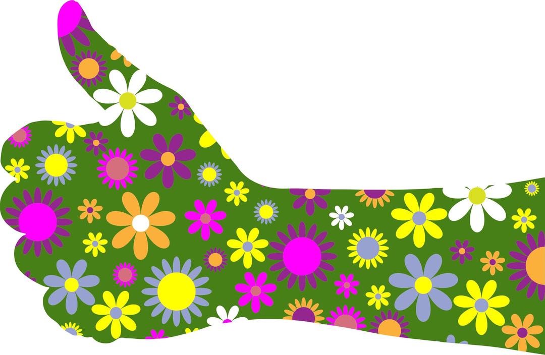 Retro Floral Thumbs Up Arm png transparent