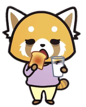 Retsuko Having Toast and Milk For Breakfast png transparent