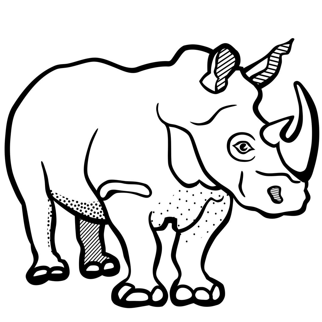rhino - lineart png transparent
