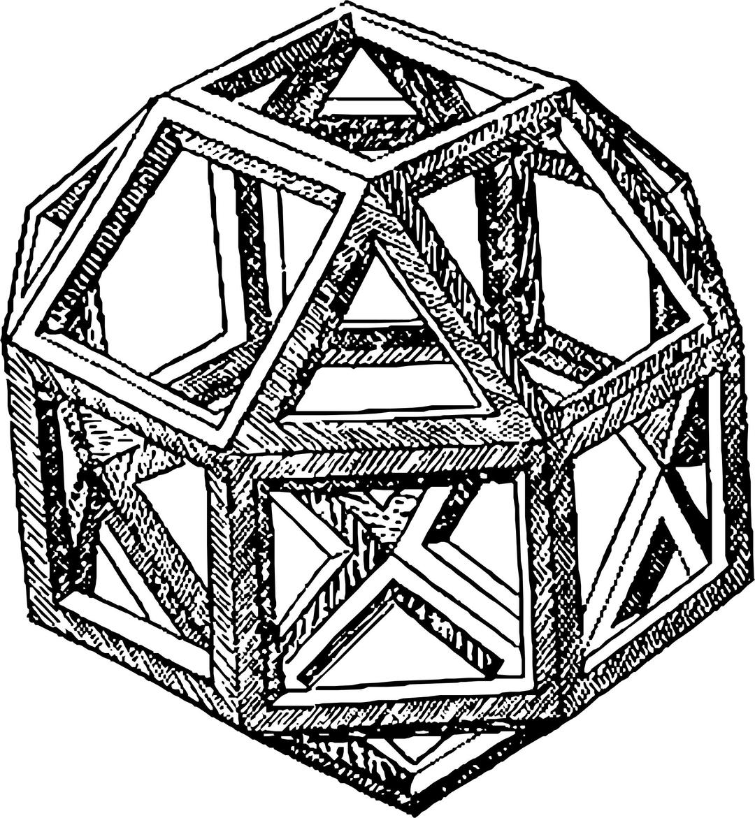 Rhombicuboctahedron, by Leonardo da Vinci png transparent