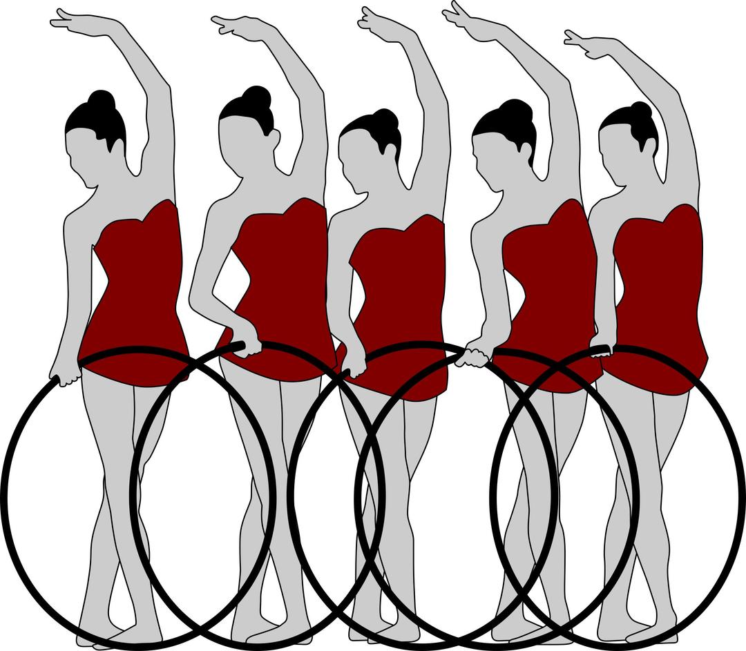 Rhythmic Gymnastics with bows png transparent