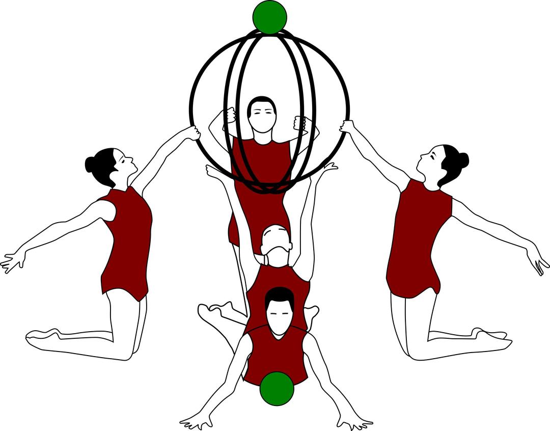 Rhythmic gymnastics with bows and ball png transparent