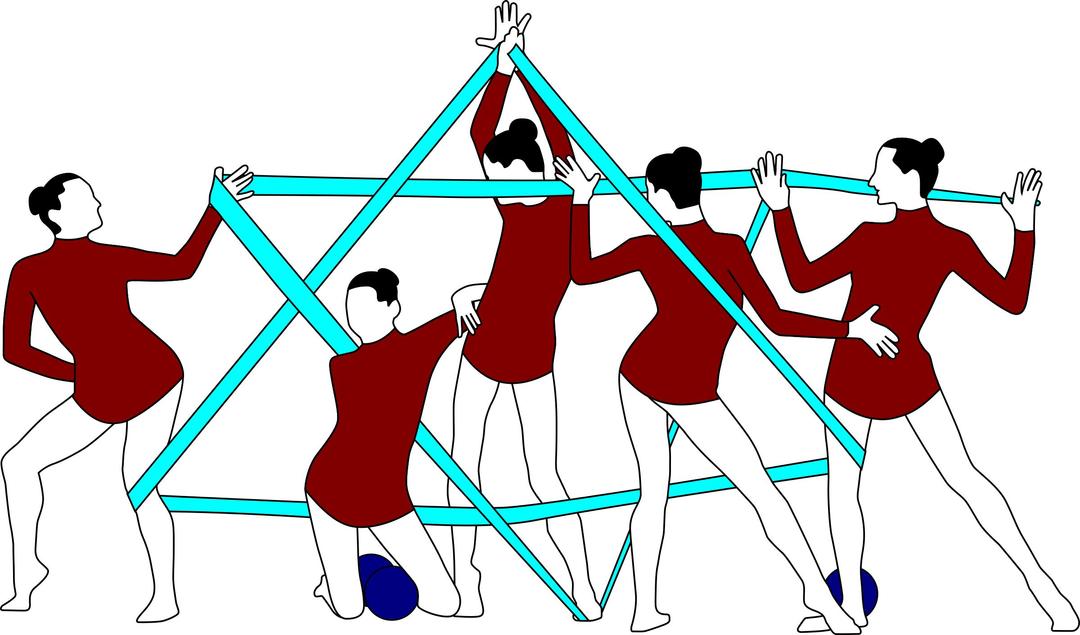 Rhythmic gymnastics with ribbon - star png transparent
