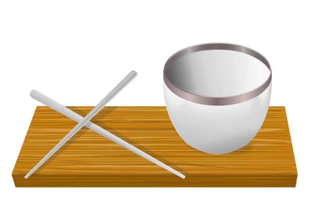 Rice bowl with chopsticks png transparent