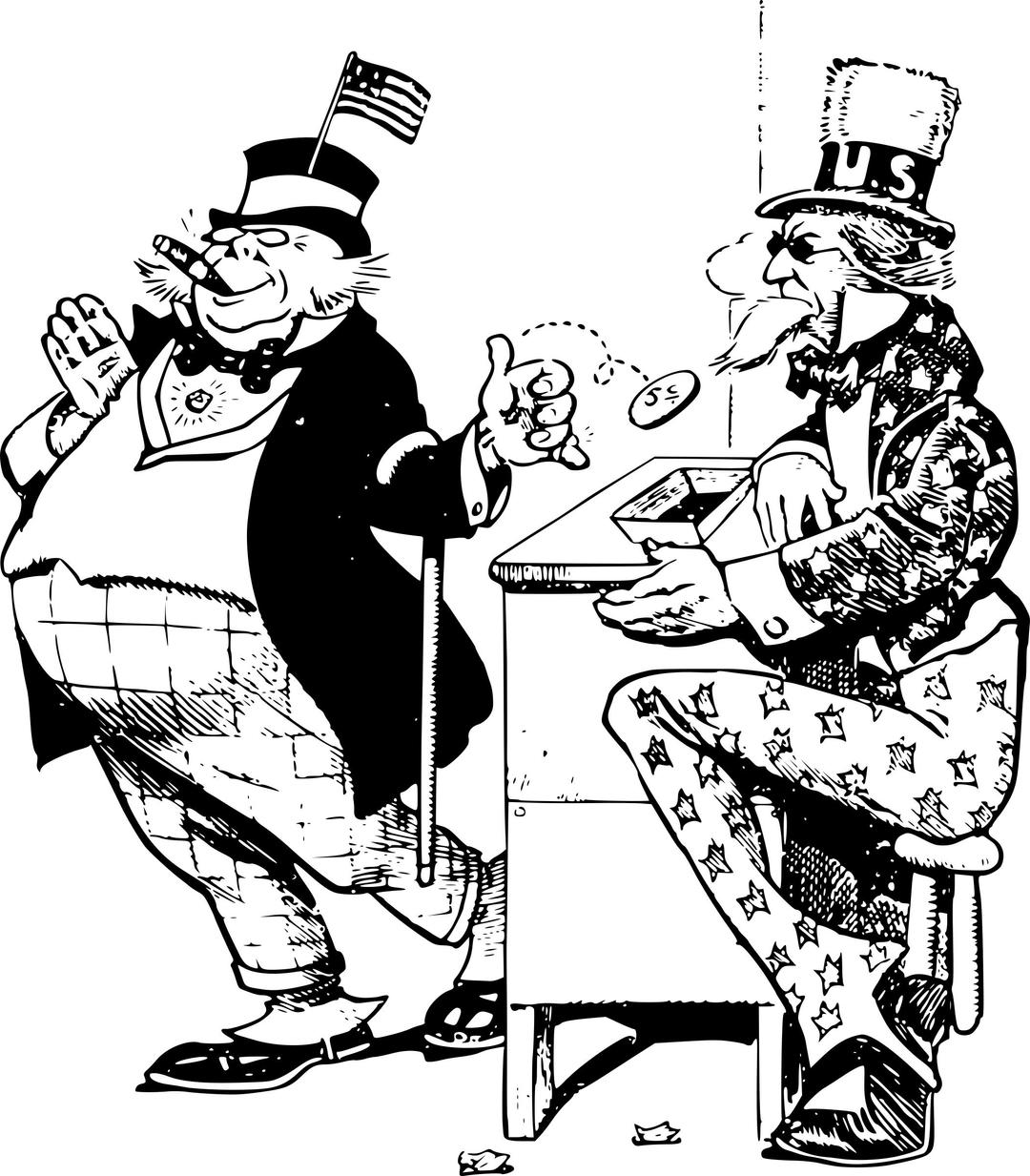 Rich Man and Uncle Sam png transparent