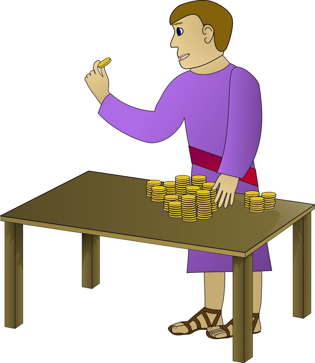 rich young man counting 01 png transparent
