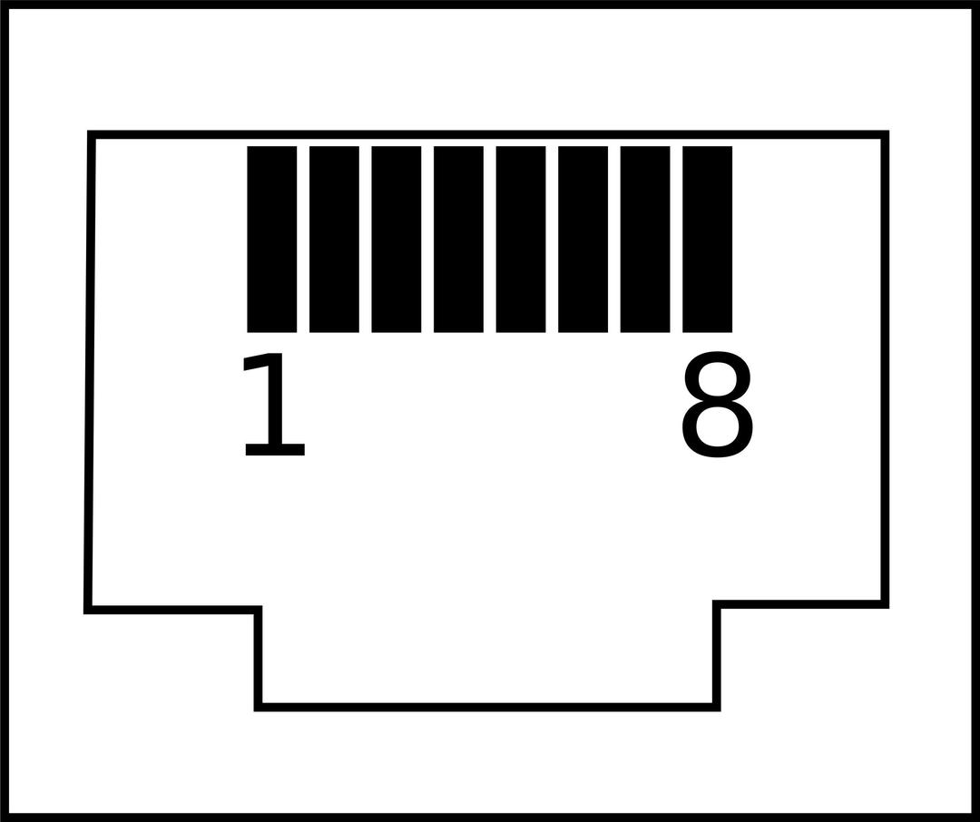 RJ45 with pin numbers png transparent