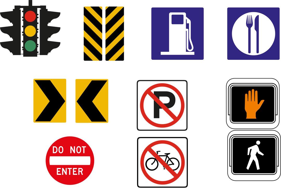 Road Signs Icon Set png transparent