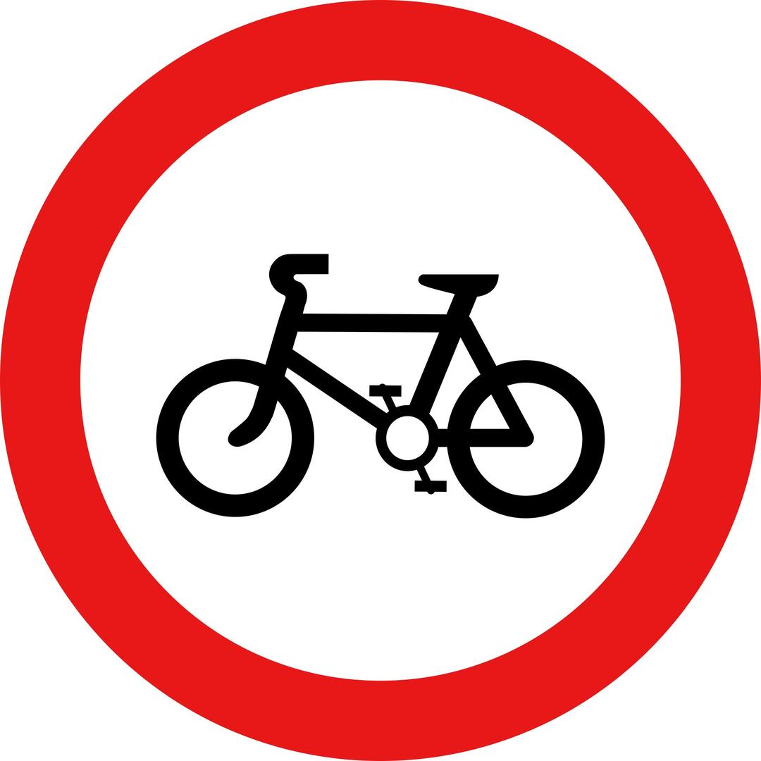 Roadsign no cycles png transparent