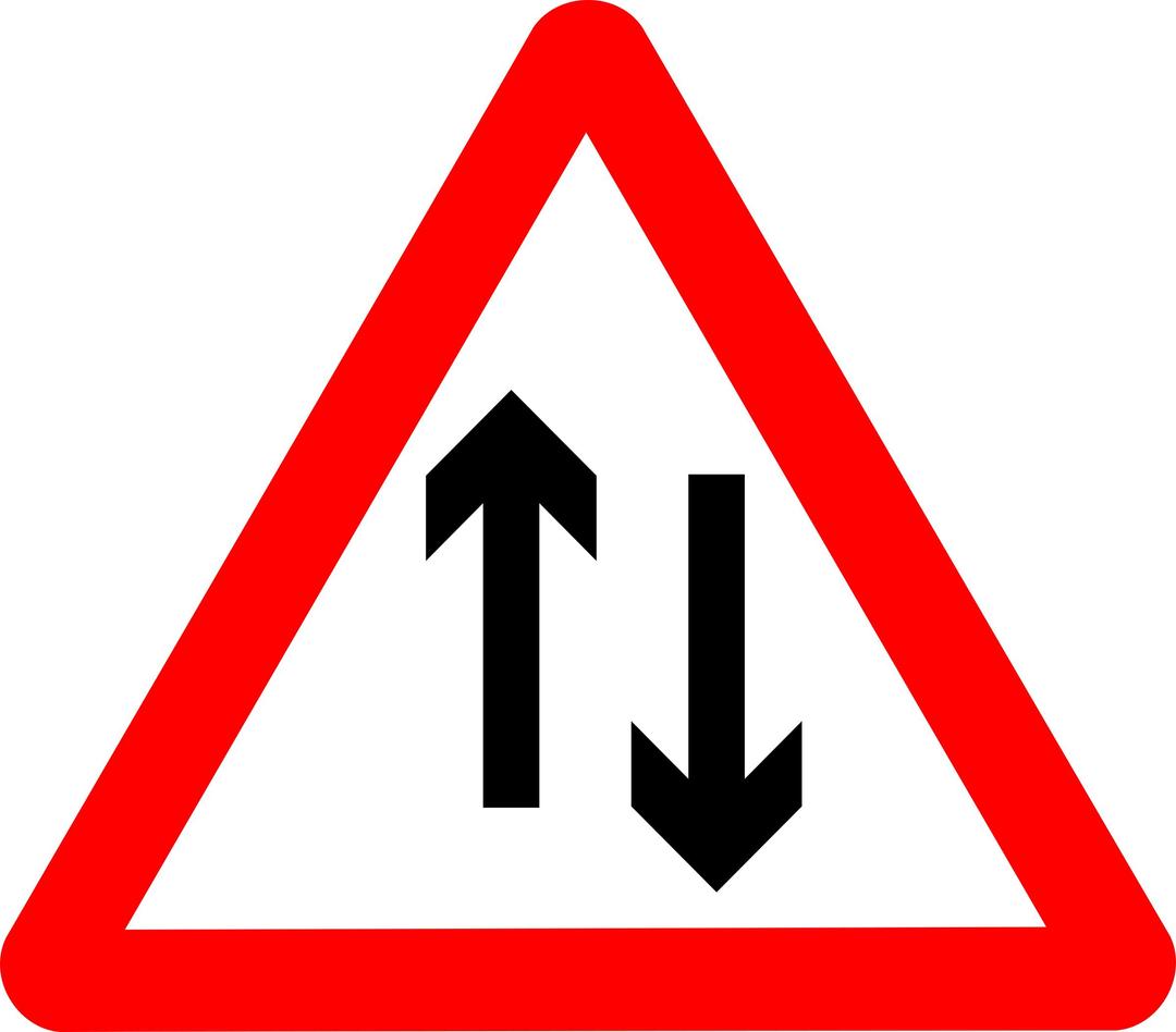 Roadsign two way ahead png transparent
