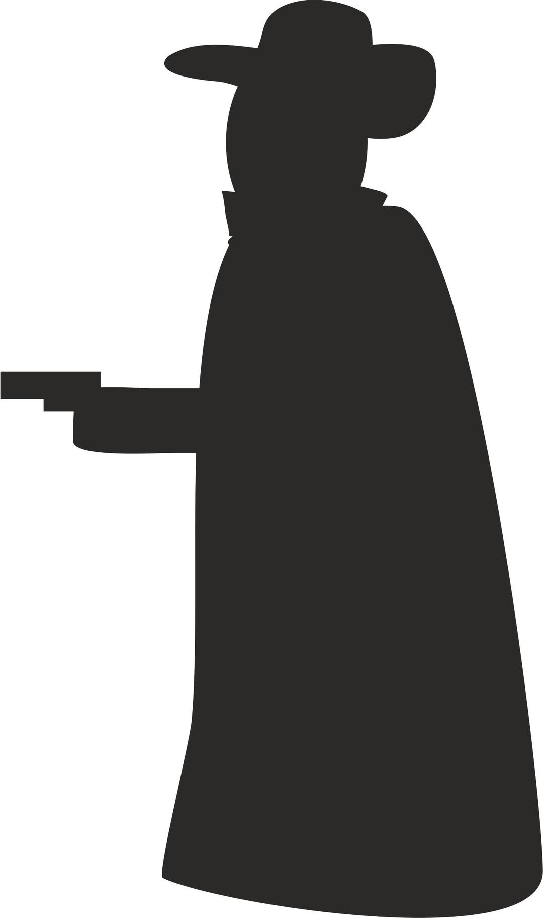 Robber with gun silhouette png transparent