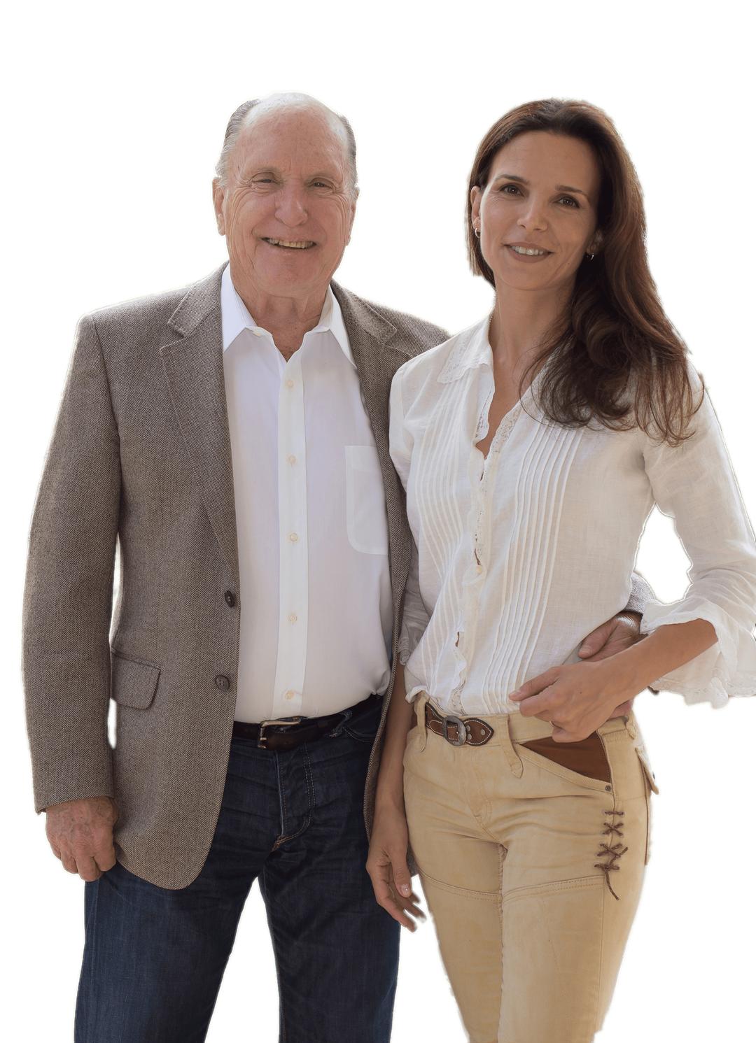 Robert Duvall With His Wife Luciana Pedraza png transparent
