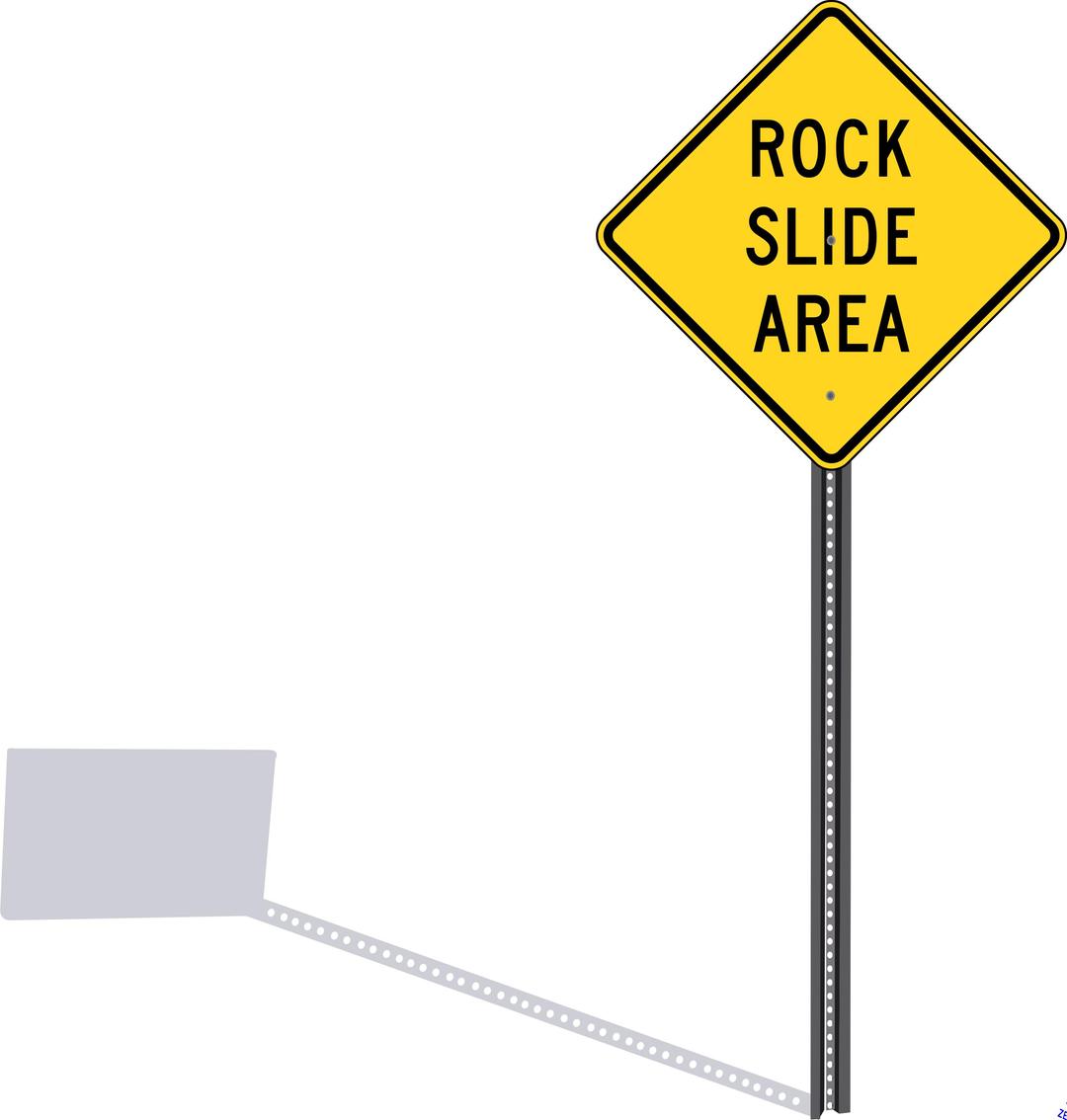 Rockslide sign with shadow png transparent