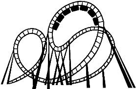 Rollercoaster Black and White Clipart png transparent