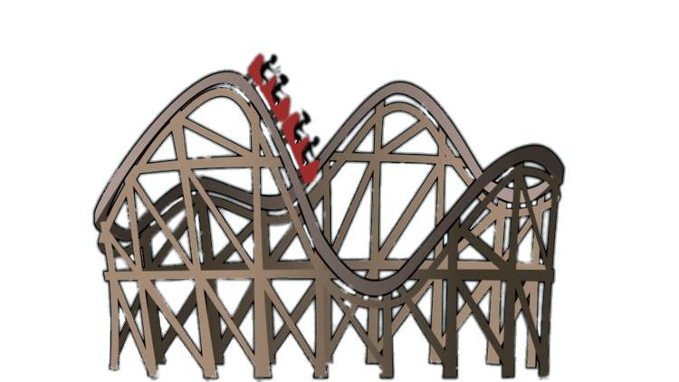 Rollercoaster With Red Cars Clipart png transparent