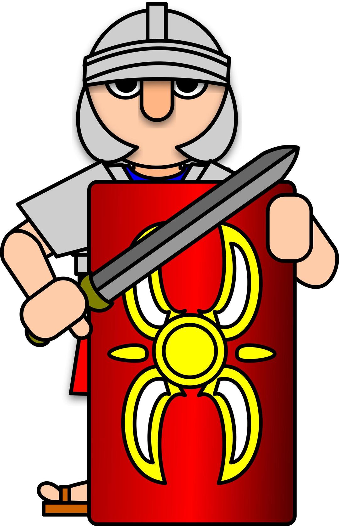 Roman Soldier behind shield png transparent