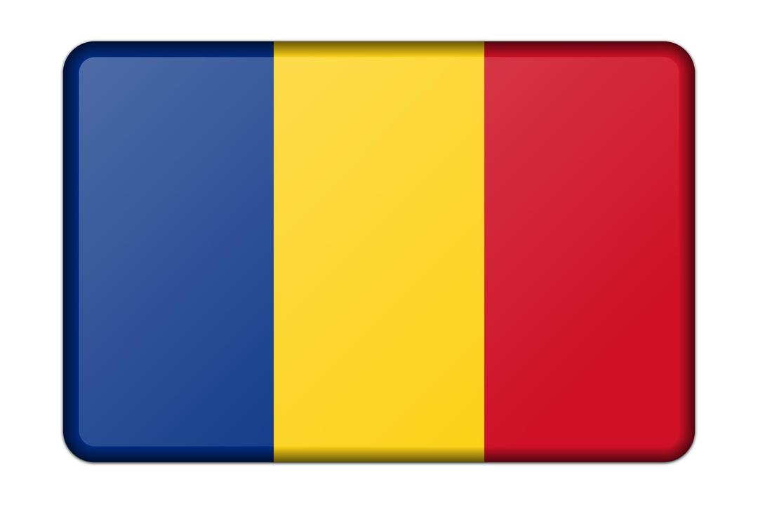 Romania flag (bevelled) png transparent