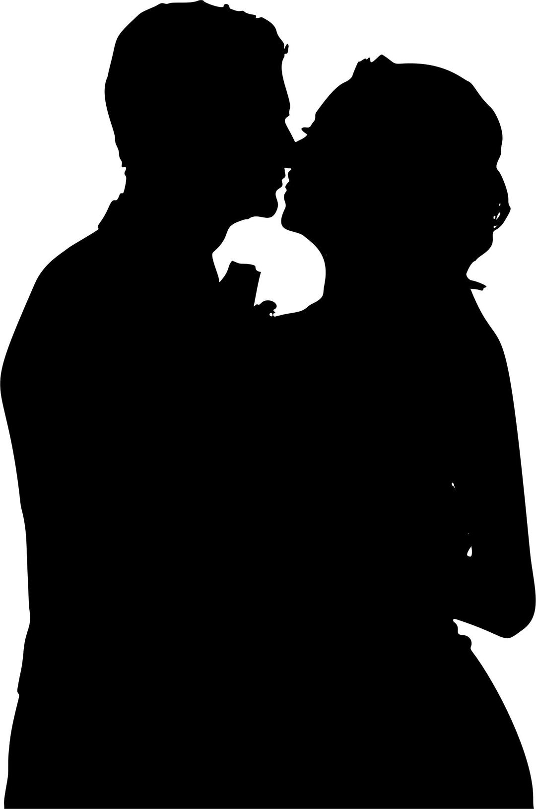 Romantic Embrace Silhouette png transparent