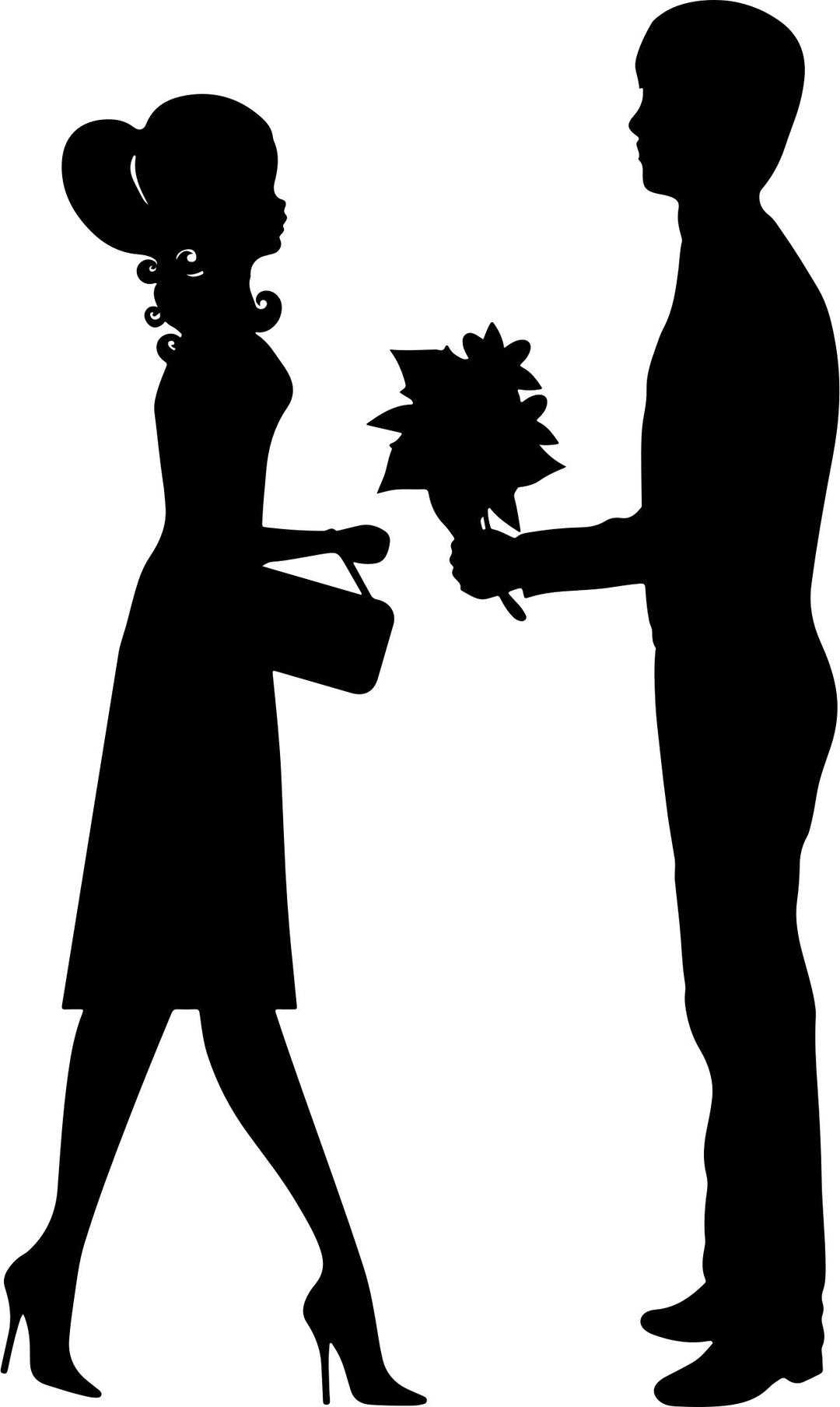 Romantic Young Couple Silhouette png transparent