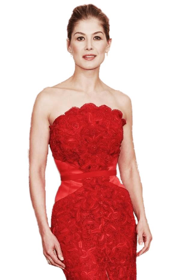 Rosamund Pike Red Dress png transparent