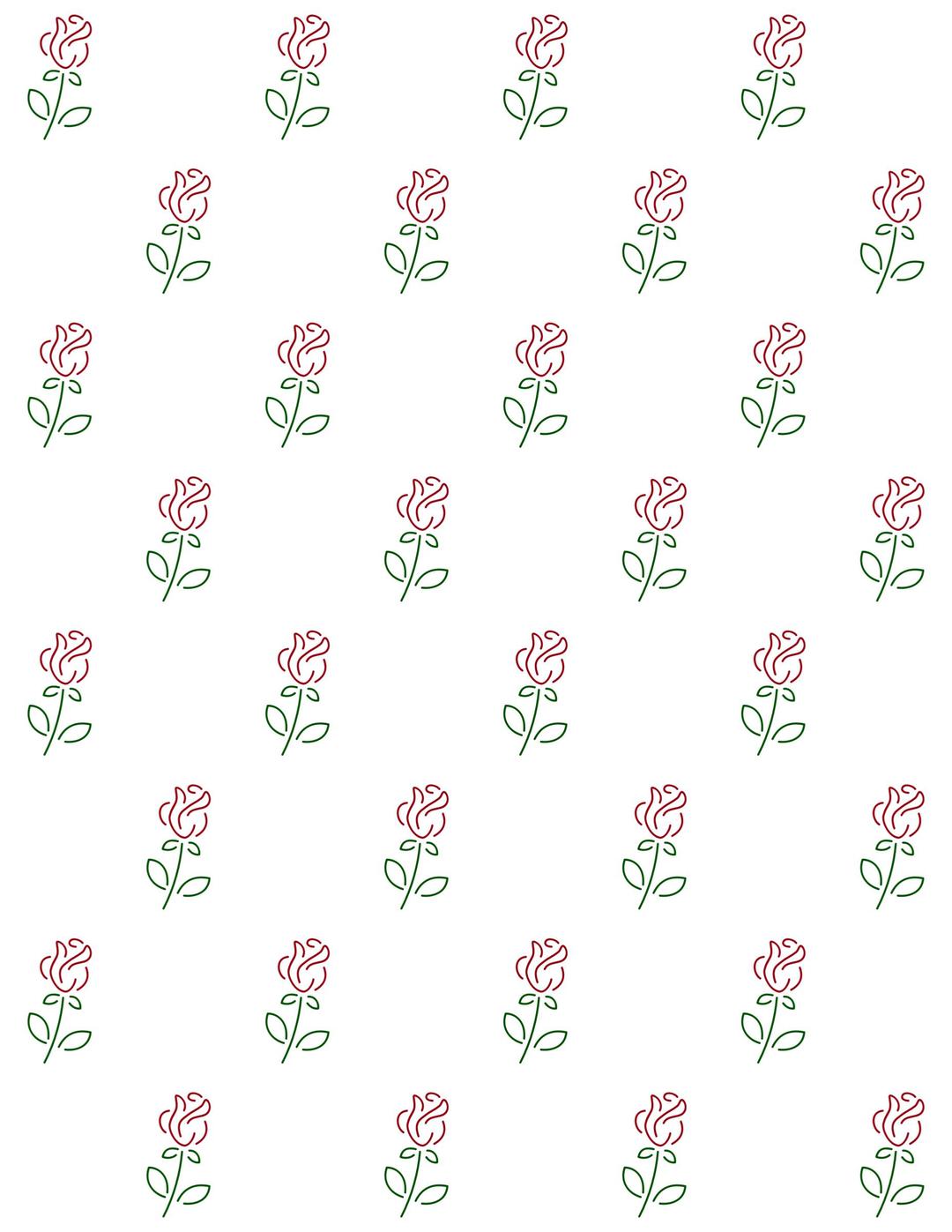 Rose Pattern 8.5x11 png transparent
