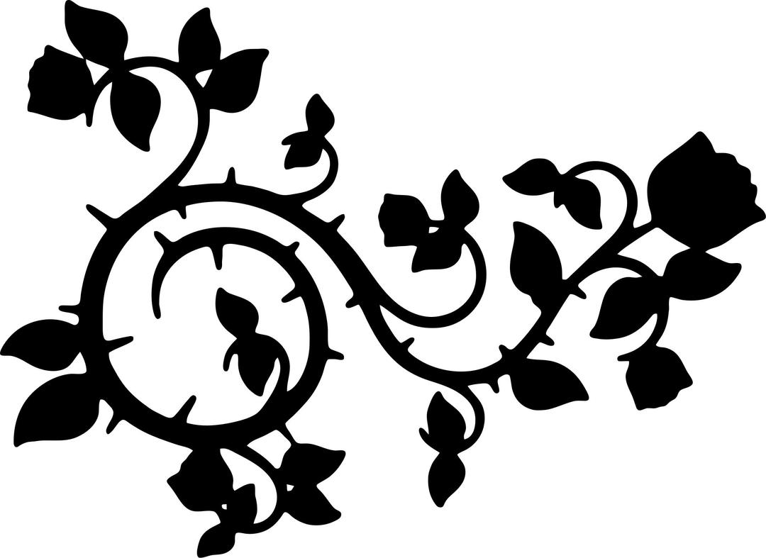 Roses And Vines Silhouette png transparent