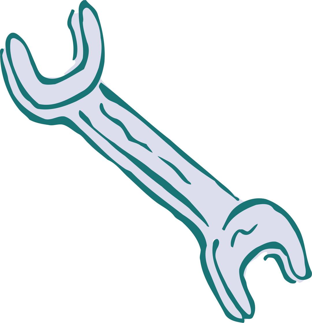 Roughly drawn spanner 2 png transparent