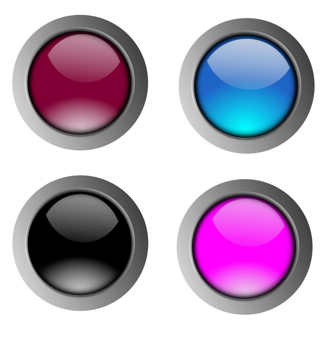 Round glossy buttons png transparent