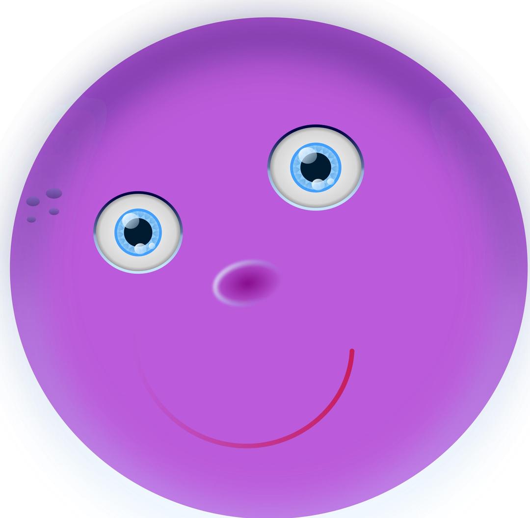 round purple face png transparent