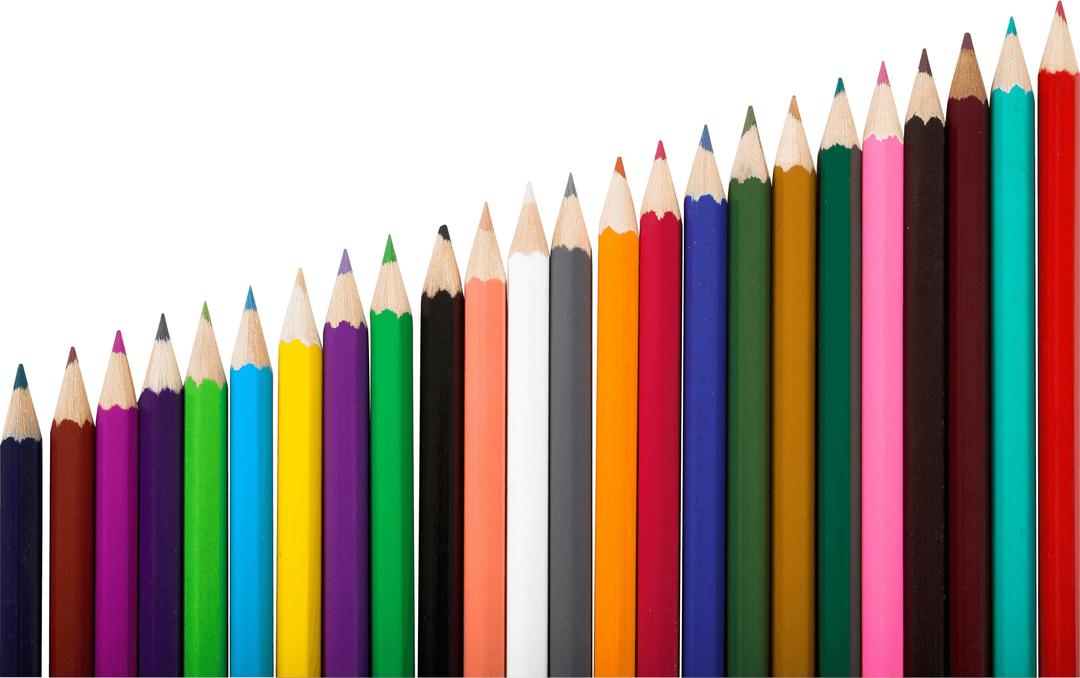 Row Of Colour Pencils png transparent