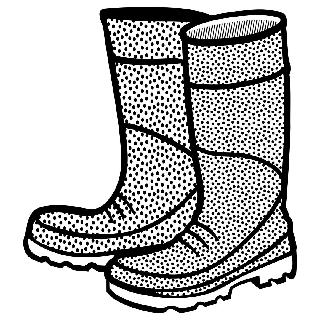 rubber boots - lineart png transparent