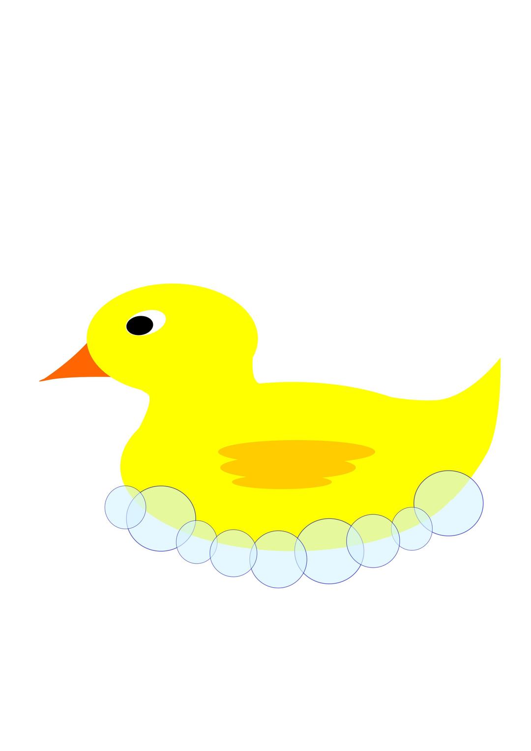 Rubber Ducky in bubbles png transparent