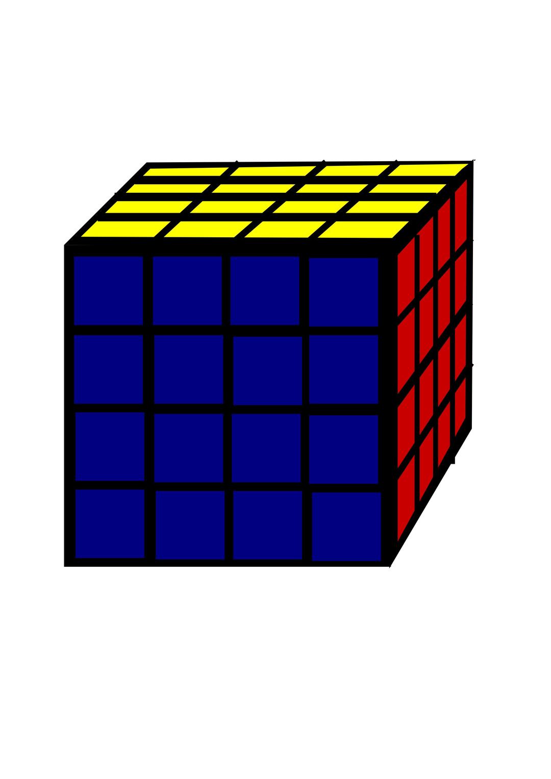 Rubic Cube 4x4 png transparent