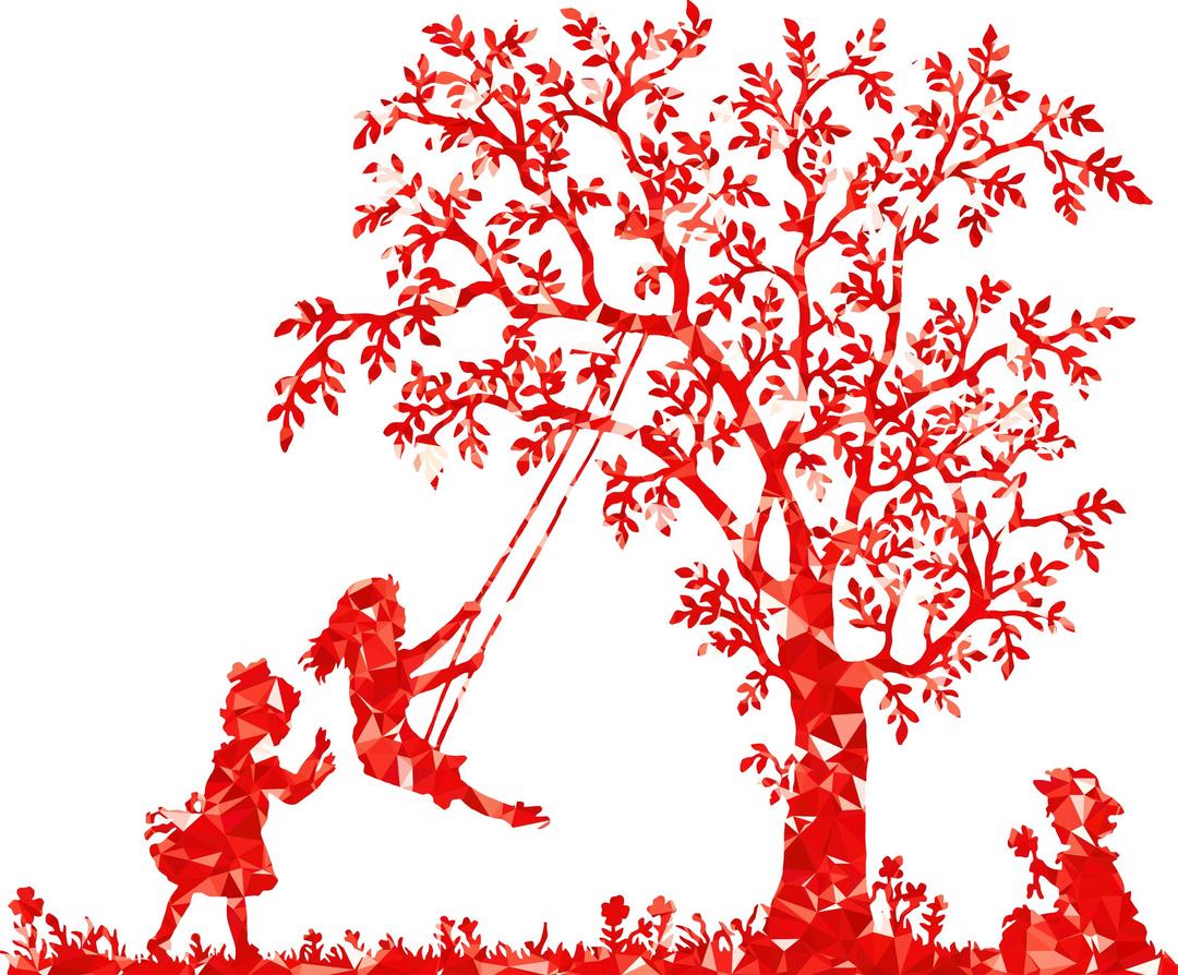 Ruby 3 Girls Playing Vintage Silhouette png transparent