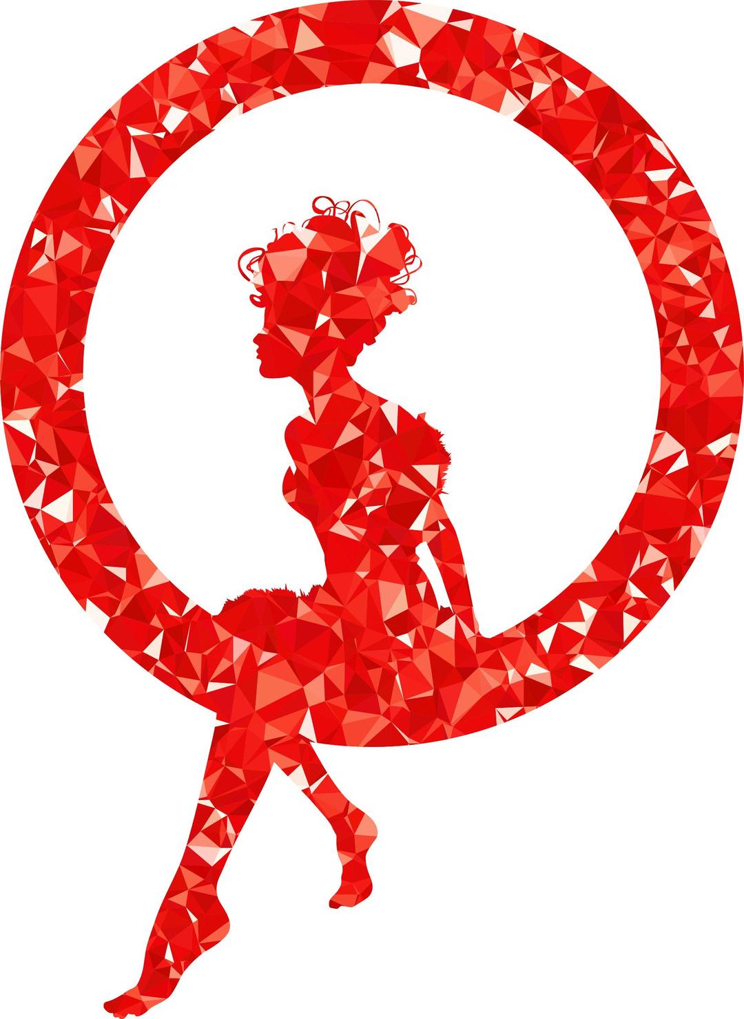 Ruby Fairy Sitting In A Circle Silhouette png transparent