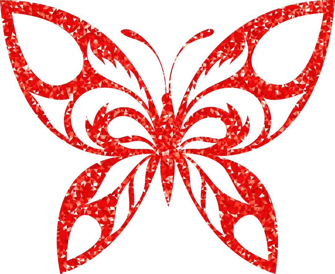 Ruby High Detail Tribal Butterfly Silhouette png transparent
