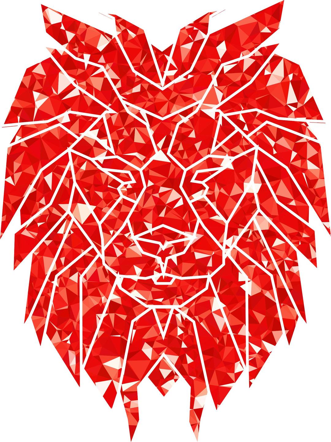 Ruby Polygonal Lion Face png transparent