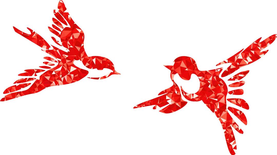 Ruby Stylized Birds Silhouette png transparent