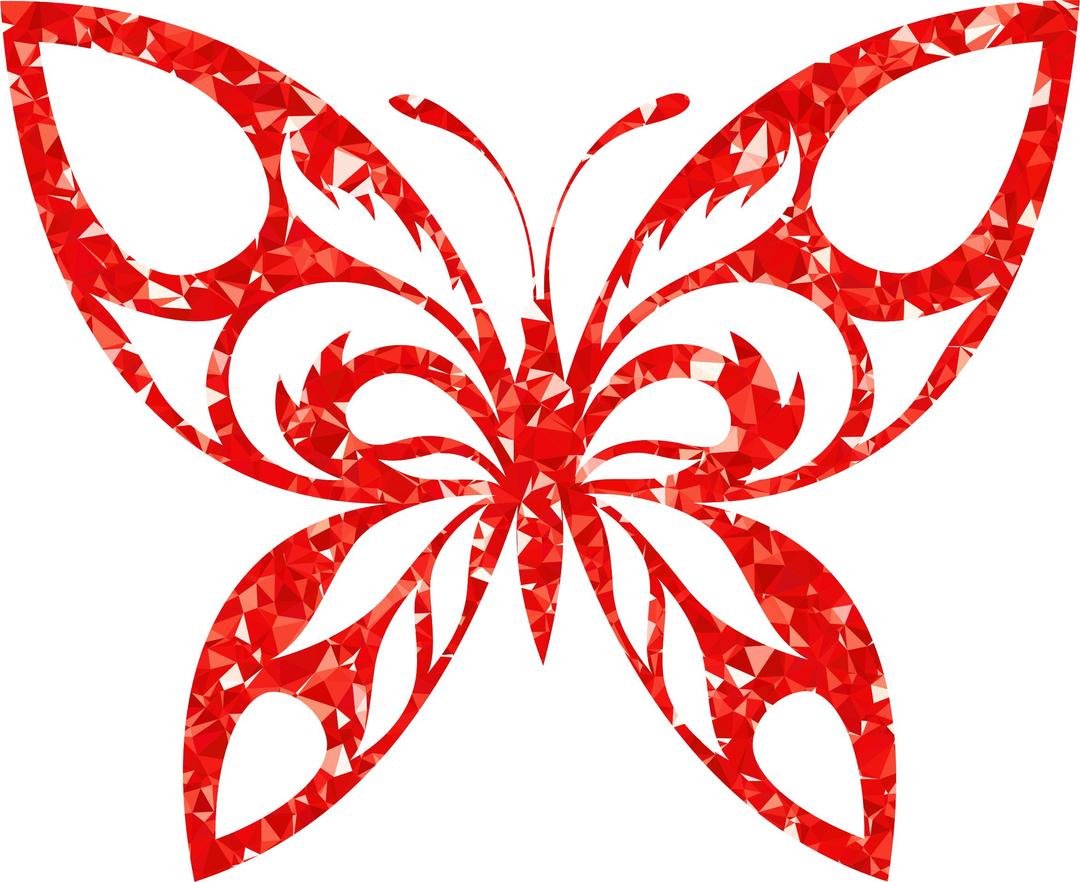 Ruby Tribal Butterfly Silhouette png transparent