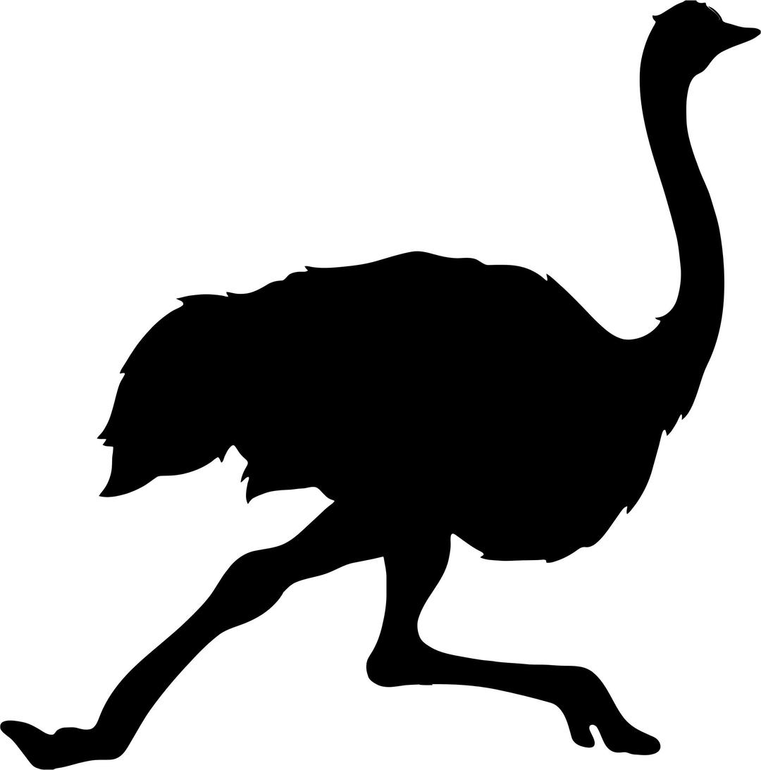 Running Ostrich Silhouette png transparent