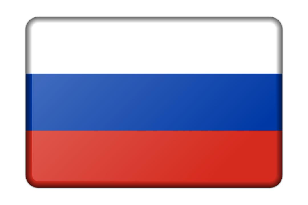 Russia flag (bevelled) png transparent