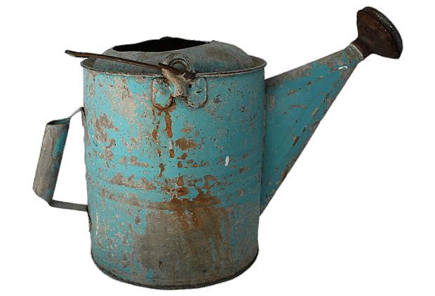 Rusty Turquoise Watering Can png transparent