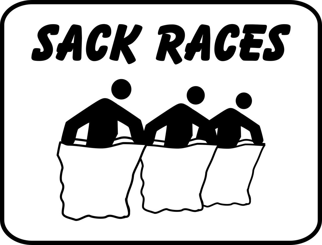 sack races sign png transparent