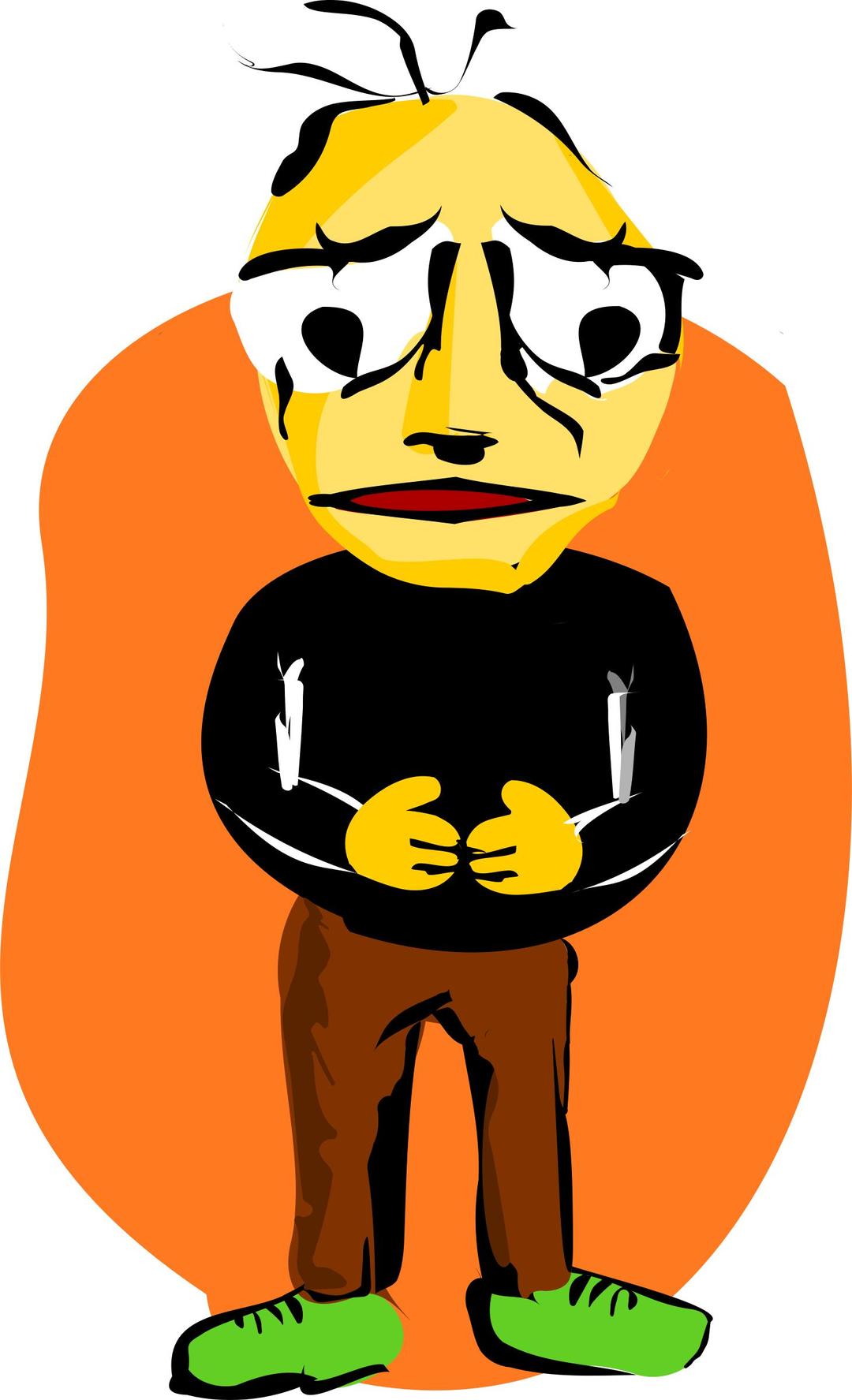 Sad man with open stance png transparent