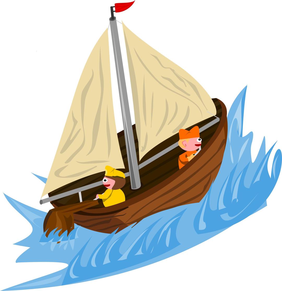 Sailing on wild water png transparent