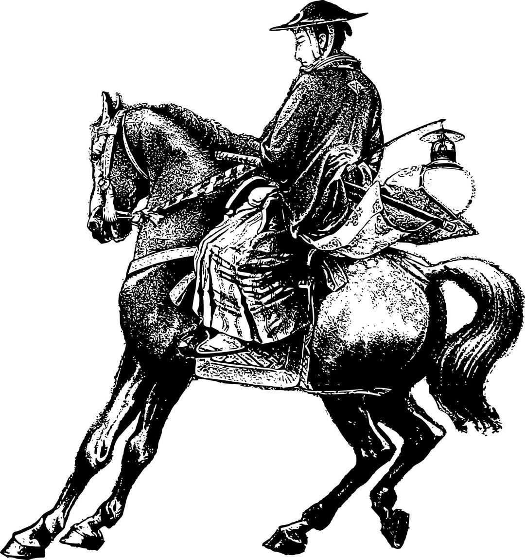 Samurai Man on a Horse png transparent